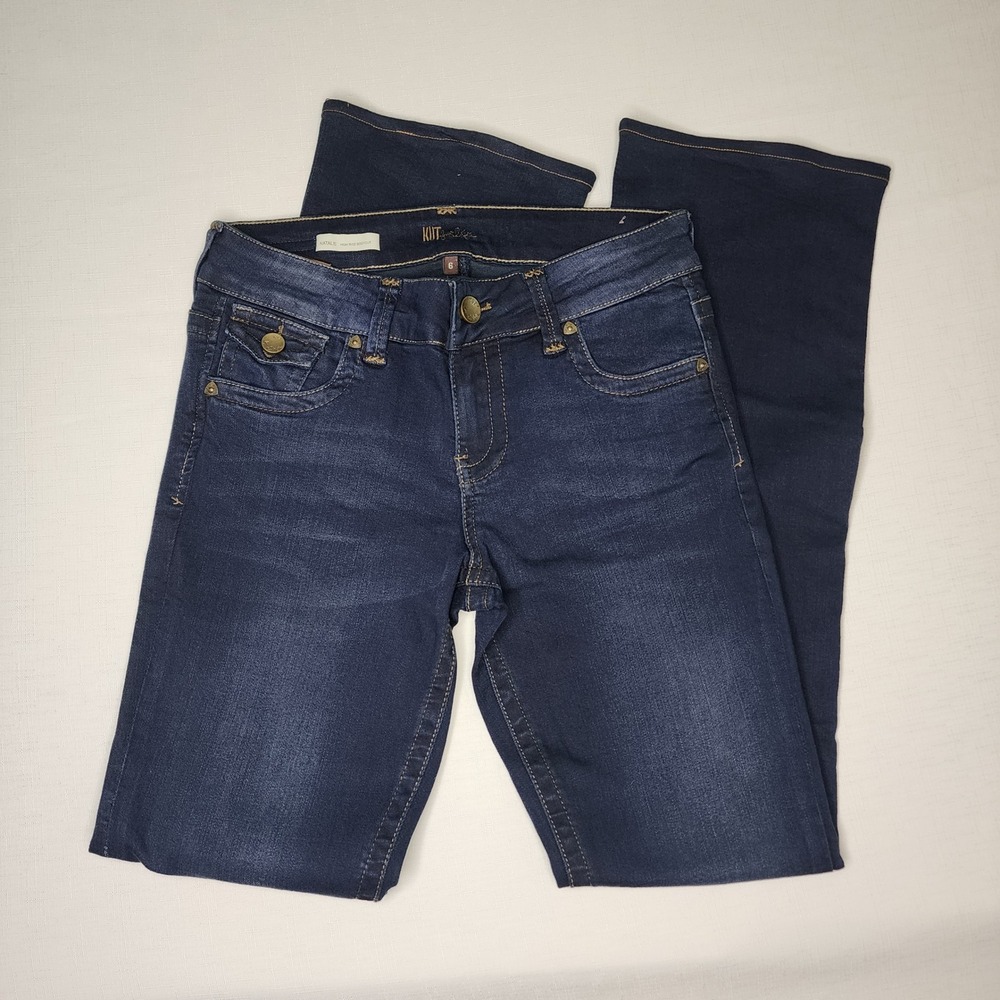 Kut from the Kloth Natalie High Rise Bootcut Jeans Dark Wash Blue Denim Size 6
